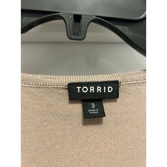 Torrid Wrap Short Sleeve Cardigan Sweater Women 3X Rose Pink Rayon Nylon Cropped - Picture 4 of 6